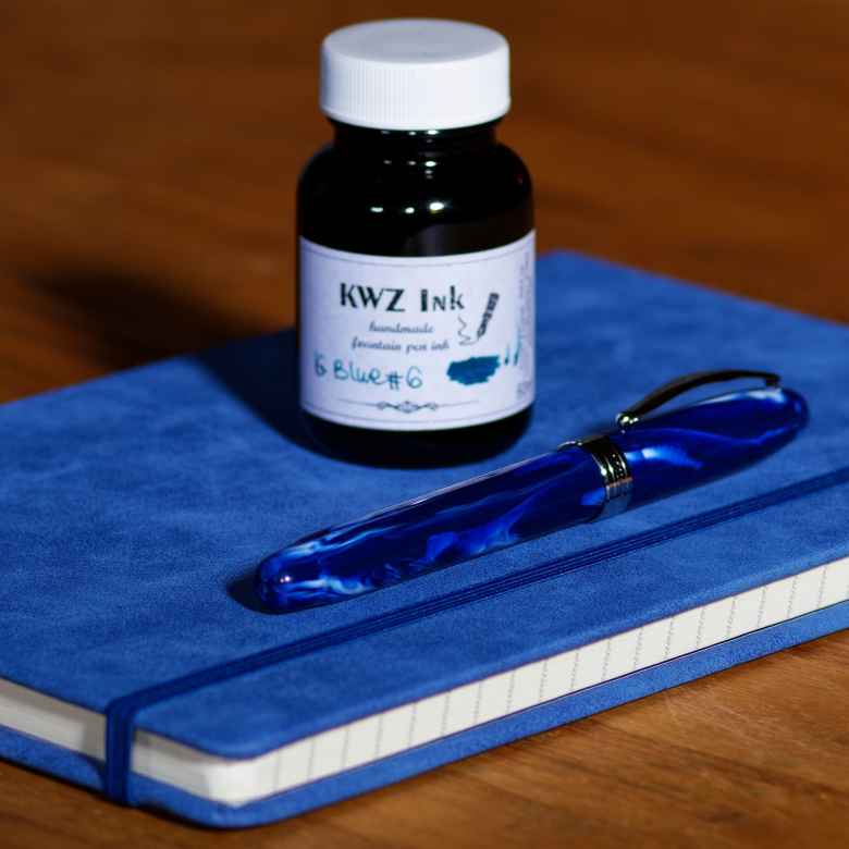 Lapis Inferno Noodler's Ahab (IF) filled with KWZ IG Blue #6