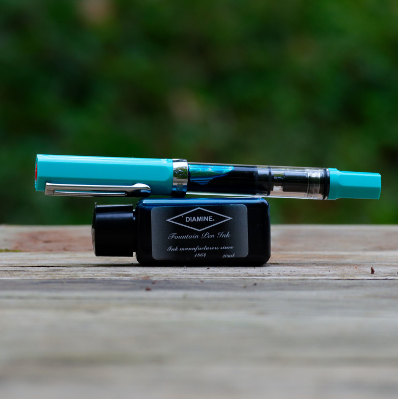 Turquoise TWSBI ECO (Fine) filled with Diamine Aqua Lagoon