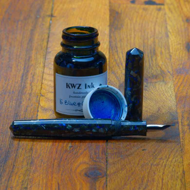 Tibaldi Impero Celluloid Scriptorium Pens Idyll (IM) filled with KWZ IG Blue #6