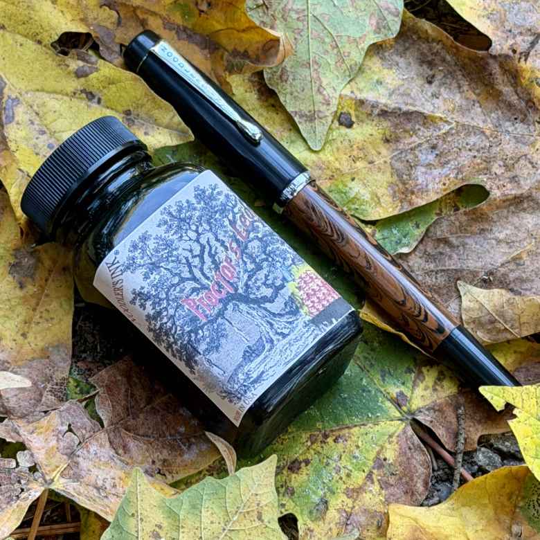 Dixie #10 Methuselah's Pine Cone Noodler's Konrad Ebonite IB filled with Noodler's Proctor's Ledge