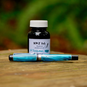 Turquoise Monteverde Prima 1.1mm Stub filled with KWZ IG Turquoise