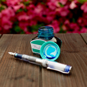 Blue Pilot Prera (Fine) filled with Paradise Pen Turquoise