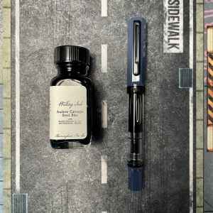 Slate Blue TWSBI Eco (Extra Fine) filled with Birmingham Andrew Carnegie Steel Blue