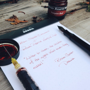 Black Edison Beaumont (Extra Fine) filled with Private Reserve Vampire Red